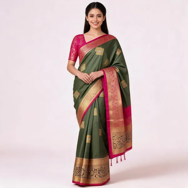Green_Silk_Zari_Woven_Kanjivaram_Saree_For_Women