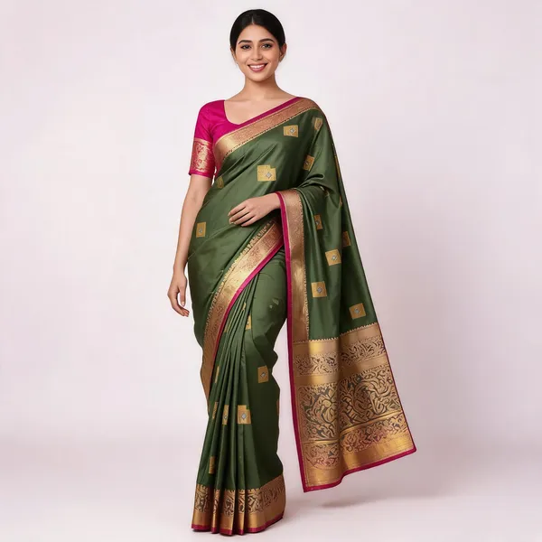 Green_Silk_Zari_Woven_Kanjivaram_Saree_For_Women