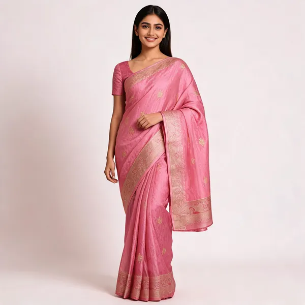 Pink_Silk_Woven_Zari_Border_Saree_For_Women