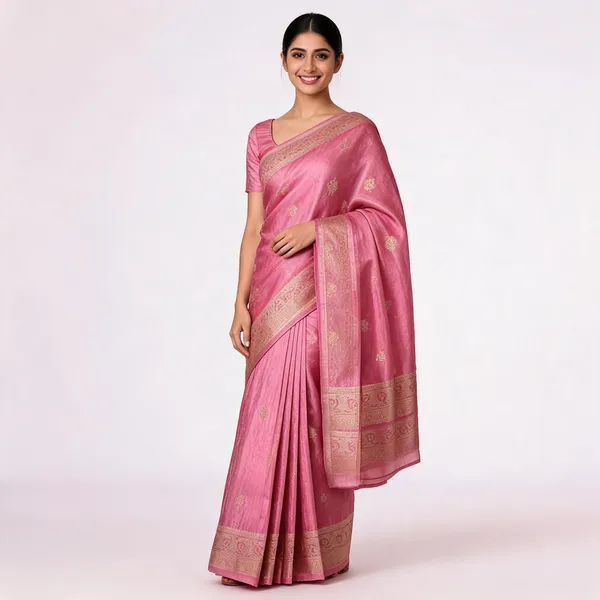 Pink_Silk_Woven_Zari_Border_Saree_For_Women