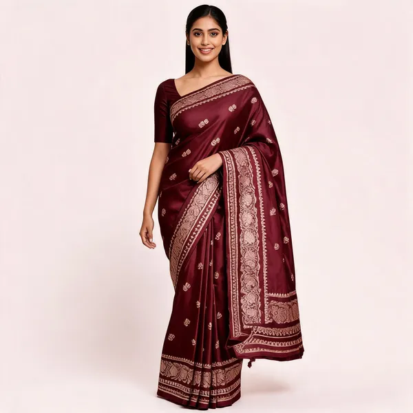 Coffee_Brown_Silk_Woven_Border_Ethnic_Saree