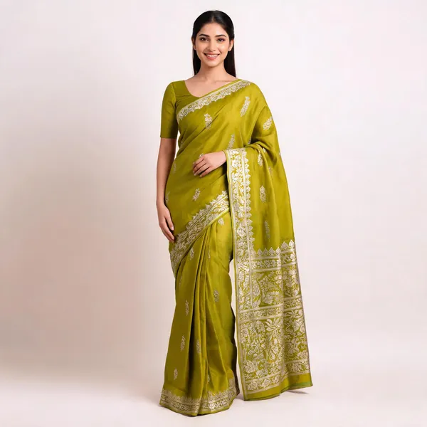 Green_Silk_Zari_Woven_Border_Banarasi_Saree_For_Women