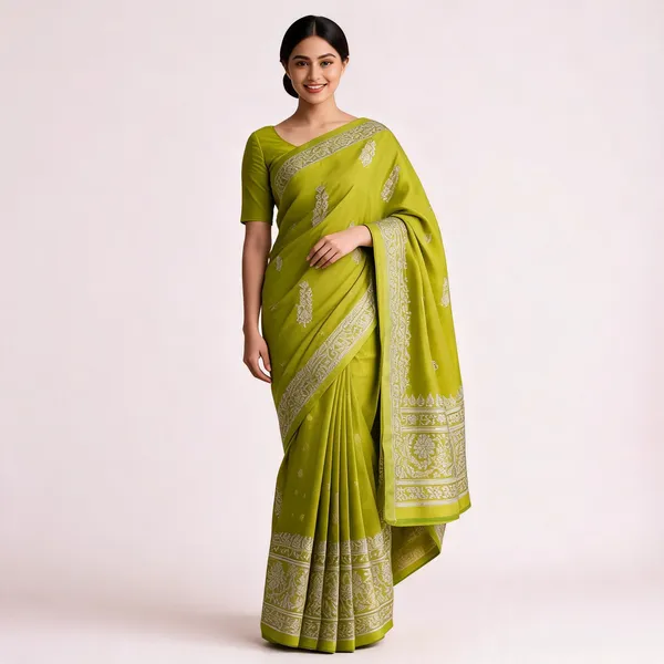 Green_Silk_Zari_Woven_Border_Banarasi_Saree_For_Women