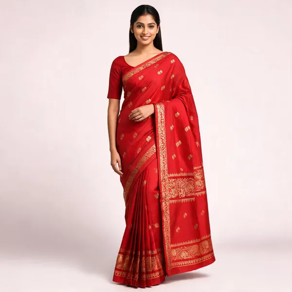 Red_Silk_Woven_Zari_Border_Traditional_Saree_For_Women
