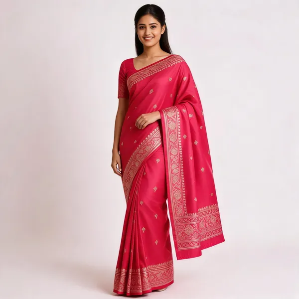 Pink_Silk_Zari_Woven_Border_Banarasi_Saree_For_Women