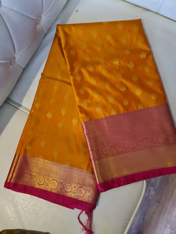 Mustard_Yellow_Silk_Zari_Woven_Border_Saree_For_Women