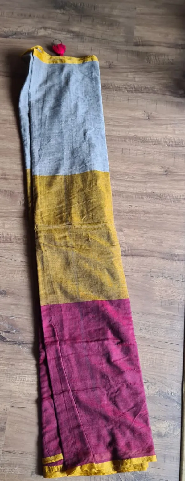 Grey_Mustard_Maroon_Cotton_Colorblock_Handloom_Saree_For_Women