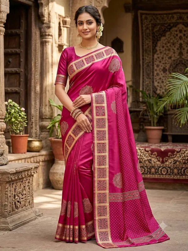 Pink_Silk_Zari_Border_Printed_Saree_For_Women