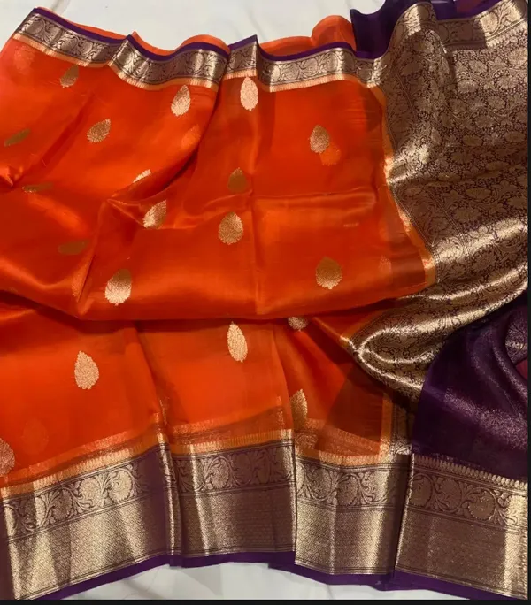 Orange_Pure_Silk_Handwoven_Organza_Saree_For_Women