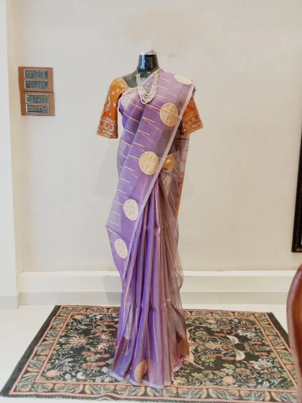 Purple_Pure_Silk_Handwoven_Kora_Tissue_Saree_For_Women
