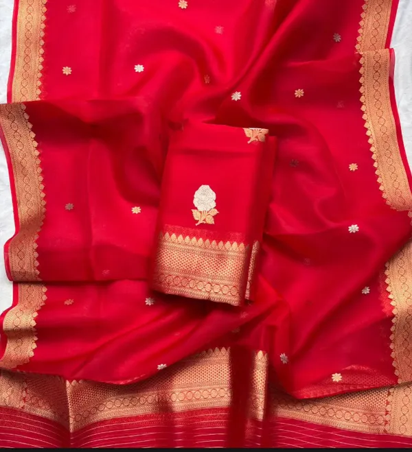 Red_Pure_Silk_Handwoven_Organza_Saree_For_Women