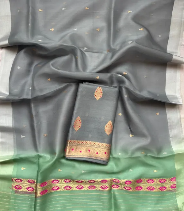 Grey_Pure_Silk_Handwoven_Organza_Kora_Suit_For_Women