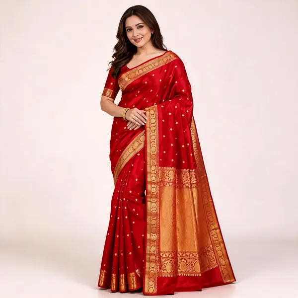 Orange_Pure_Silk_Handwoven_Banarasi_Katan_Saree_For_Women