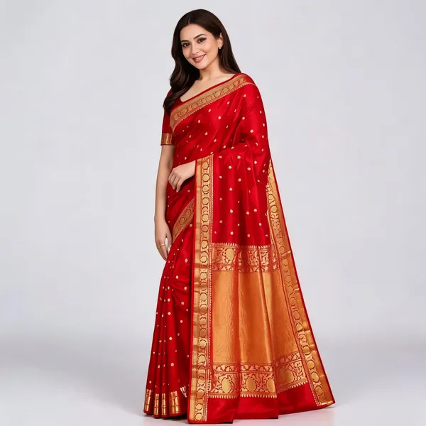 Orange_Pure_Silk_Handwoven_Banarasi_Katan_Saree_For_Women