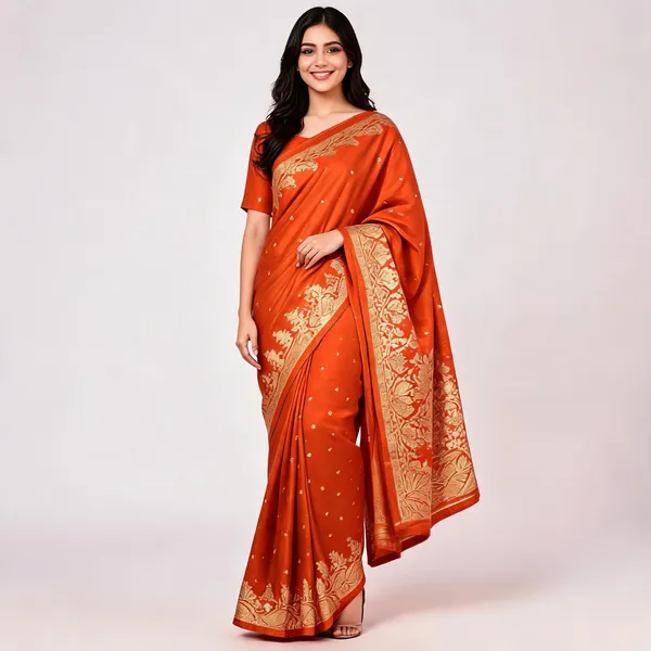 Orange_Pure_Silk_Handwoven_Katan_Saree_For_Women