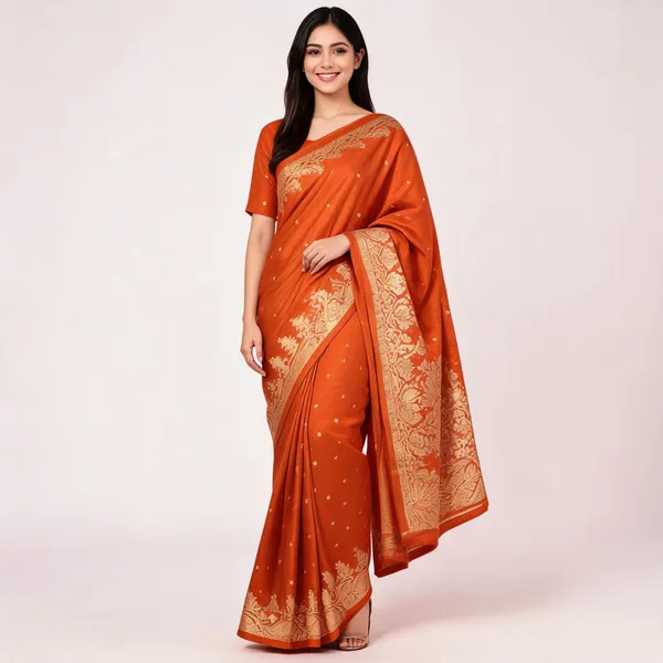 Orange_Pure_Silk_Handwoven_Katan_Saree_For_Women