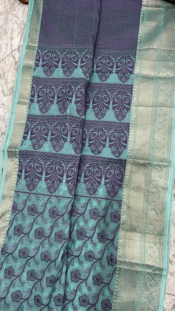 Blue_Semi_Silk_Frost_Weave_Kanjivaram_Saree_For_Women