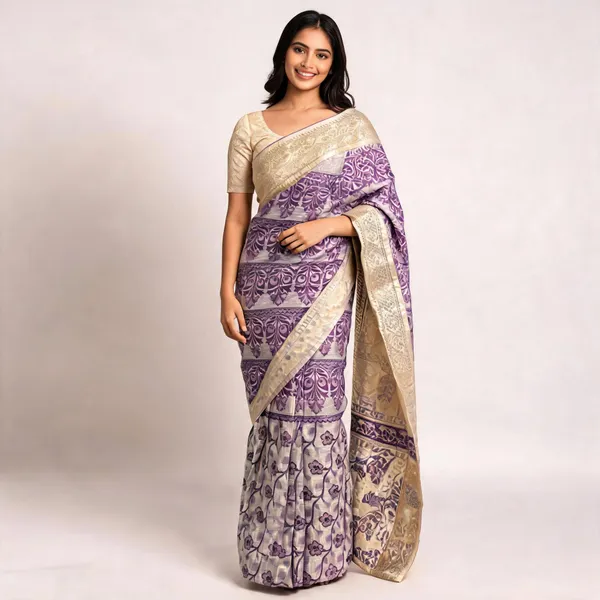 Silver_Lavender_Semi_Silk_Kanjivaram_Saree_For_Women