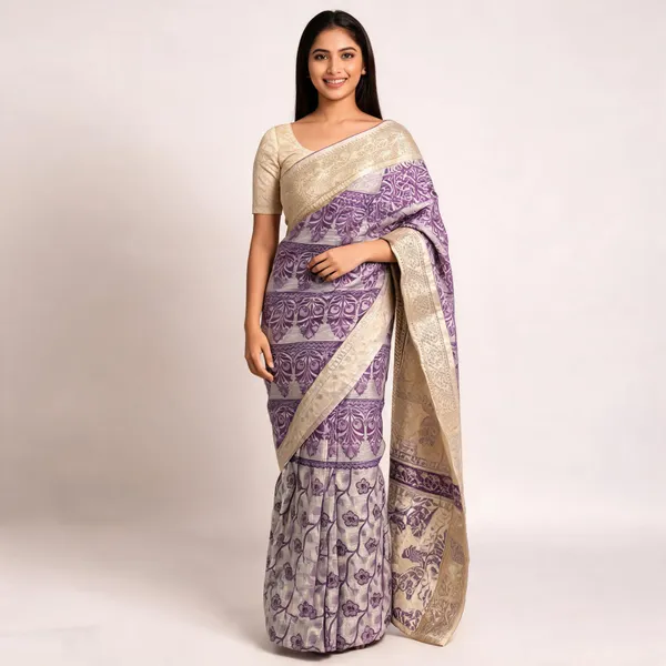 Silver_Lavender_Semi_Silk_Kanjivaram_Saree_For_Women