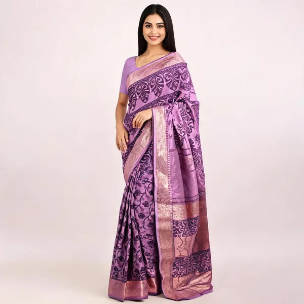Purple_Semi_Silk_Floral_Kanjivaram_Saree_For_Women