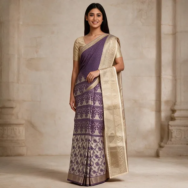 Purple_Semi_Silk_Silver_Zari_Kanjivaram_Saree_For_Women