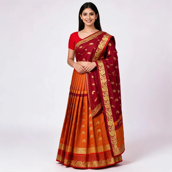 Maroon_Semi_Silk_Copper_Zari_Kanjivaram_Saree_For_Women