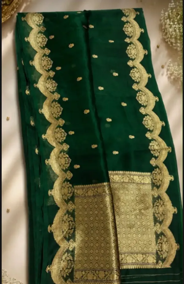 Green_Pure_Silk_Handwoven_Organza_Saree_For_Women