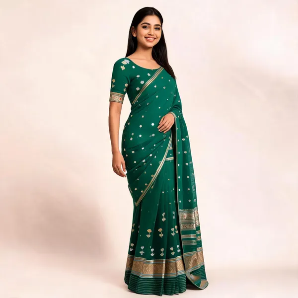 Green_Pure_Silk_Handwoven_Organza_Kora_Suit_For_Women