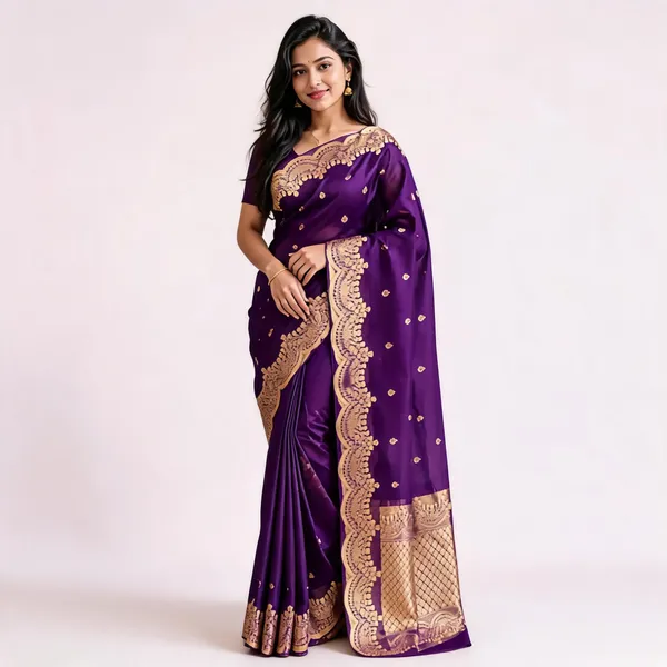 Purple_Pure_Silk_Handwoven_Organza_Saree_For_Women