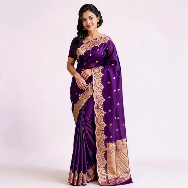 Purple_Pure_Silk_Handwoven_Organza_Saree_For_Women