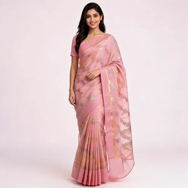 Pink_Pure_Silk_Handwoven_Organza_Saree_For_Women