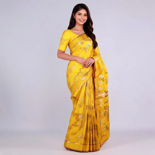 Yellow_Pure_Silk_Handwoven_Organza_Saree_For_Women