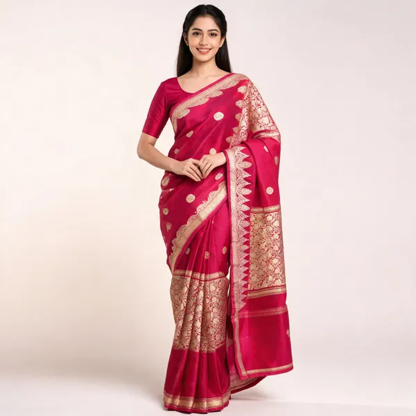 Pink_Pure_Silk_Handwoven_Organza_Kora_Saree_For_Women