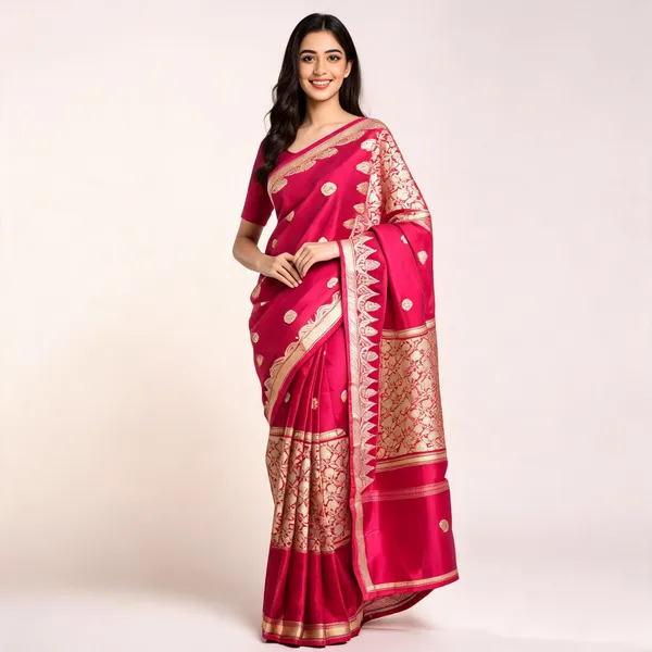 Pink_Pure_Silk_Handwoven_Organza_Kora_Saree_For_Women