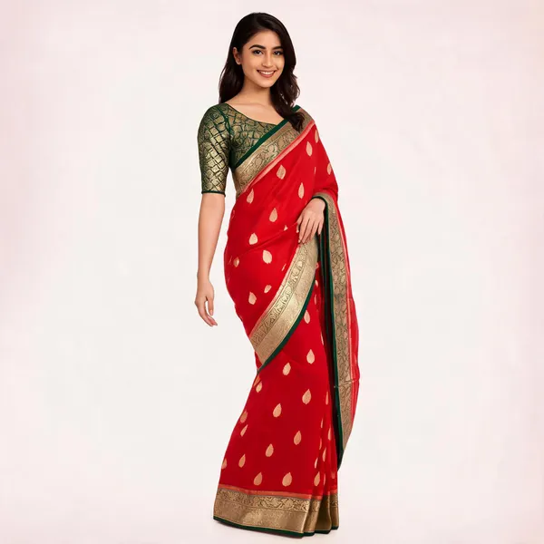 Red_Pure_Silk_Handwoven_Organza_Saree_For_Women