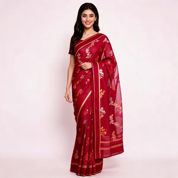 Maroon_Pure_Silk_Handwoven_Organza_Saree_For_Women