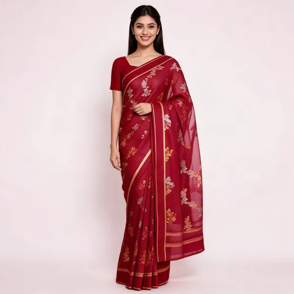 Maroon_Pure_Silk_Handwoven_Organza_Saree_For_Women