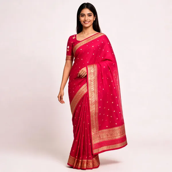 Pink_Pure_Silk_Handwoven_Organza_Kora_Suit_For_Women