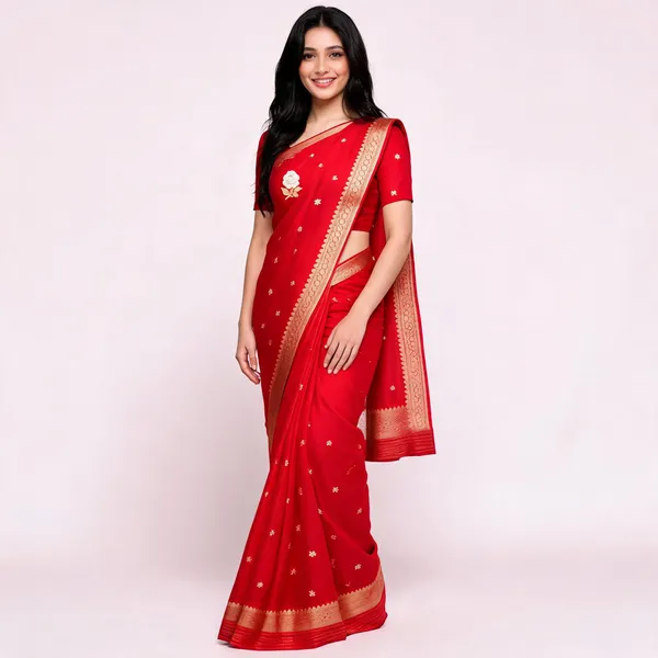 Red_Pure_Silk_Handwoven_Organza_Saree_For_Women