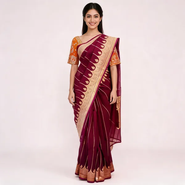 Wine_Pure_Silk_Handwoven_Organza_Kora_Saree_For_Women
