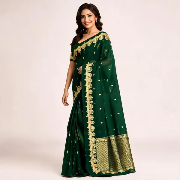 Green_Pure_Silk_Handwoven_Organza_Saree_For_Women