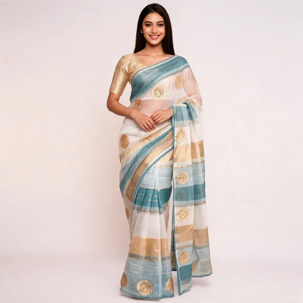 White_Pure_Silk_Handwoven_Kora_Tissue_Saree_For_Women