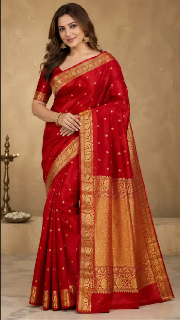 Orange_Pure_Silk_Handwoven_Banarasi_Katan_Saree_For_Women