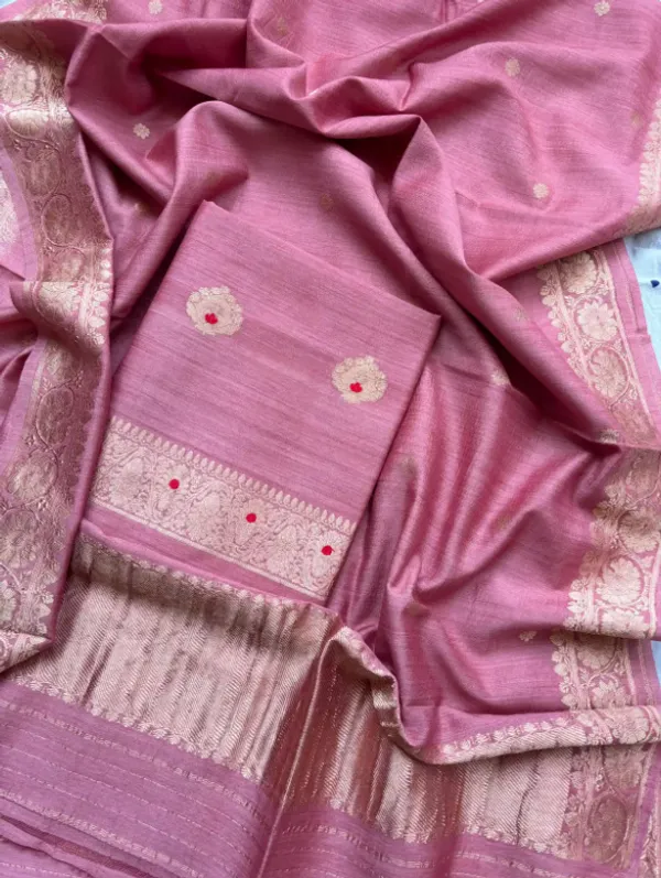 Pink_Pure_Silk_Handwoven_Organza_Linen_Saree_For_Women
