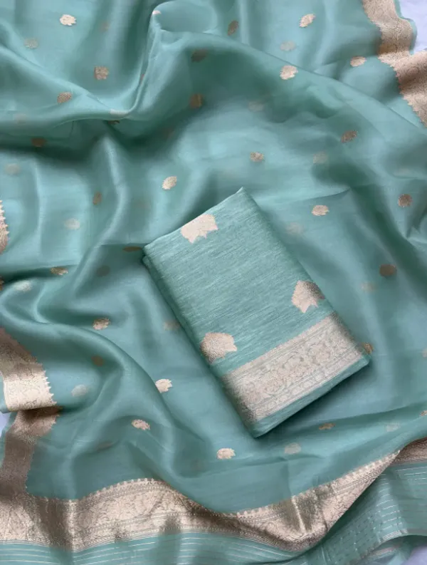 Light_Blue_Pure_Silk_Handwoven_Organza_Linen_Saree_For_Women