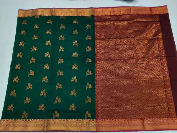 Green_Maroon_Semi_Silk_Paisley_Saree_For_Women
