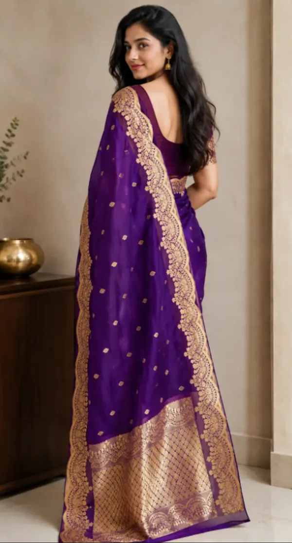 Orange_Pure_Silk_Handwoven_Organza_Saree_For_Women