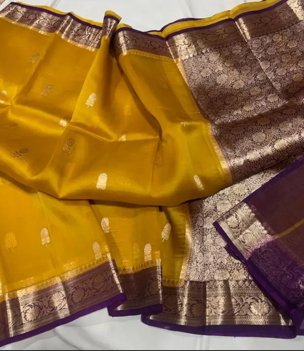 Mustard_Pure_Silk_Handwoven_Organza_Saree_For_Women