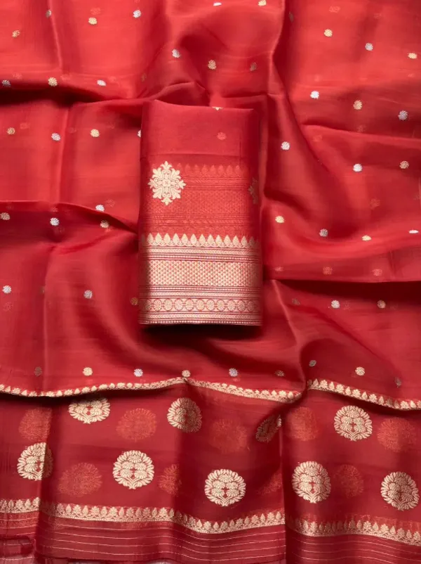 Red_Pure_Silk_Handwoven_Organza_Kora_Suit_For_Women