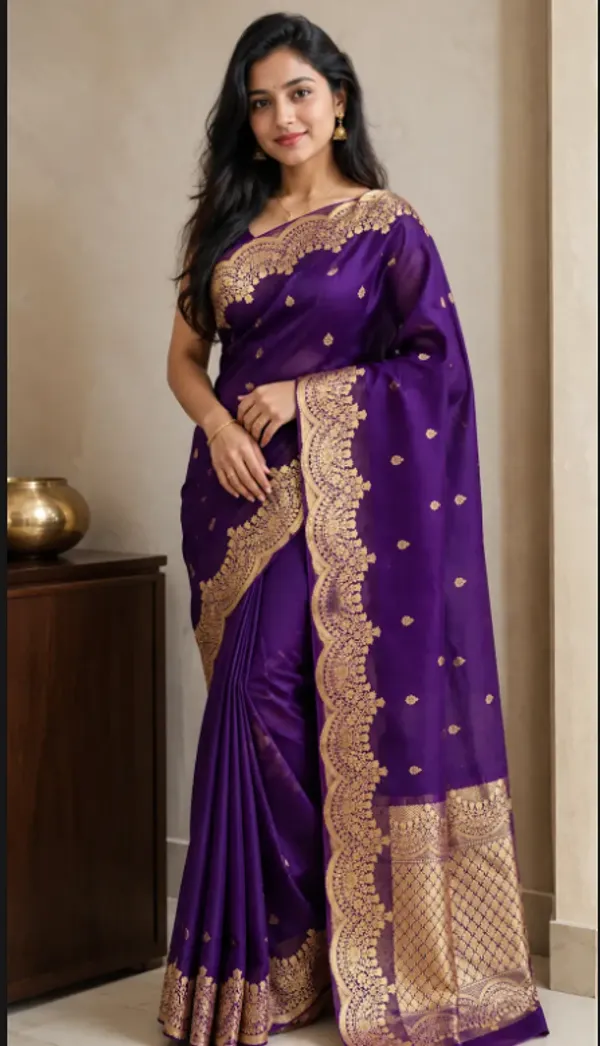 Purple_Pure_Silk_Handwoven_Organza_Saree_For_Women